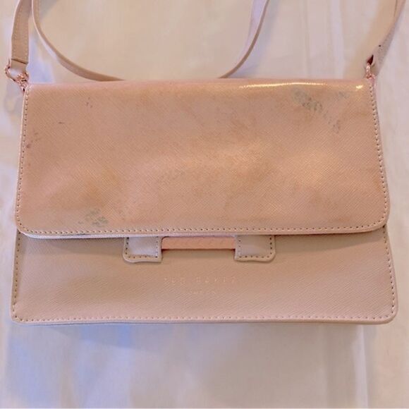 Ted Baker Crossbody Pink Patent Leather (has color transfer on front see pics) - Picture 3 of 9